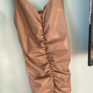 Tan ridge tank top dress